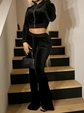 black velour set
